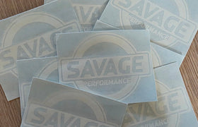 White - Savage Performance Sticker (Round)