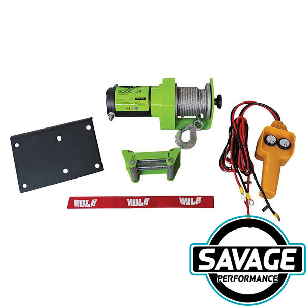 HULK 4x4 Electric ATV UTV Steel Cable Winch 2000lbs 12V