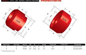 Nolathane - Ford Falcon Fairlane XE XF XG - Front Strut Rod to Chassis Bushing