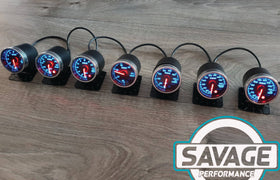 52mm Savage Boost Gauge PSI 7 Colours
