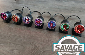 52mm Savage AFR Wideband (Air Fuel Ratio) Gauge 7 Colours *Savage Performance*