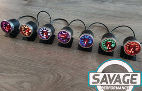 52mm Savage AFR Wideband (Air Fuel Ratio) Gauge 7 Colours