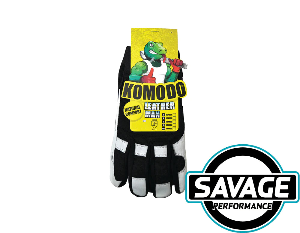KOMODO Leather Man Gloves - Size Medium