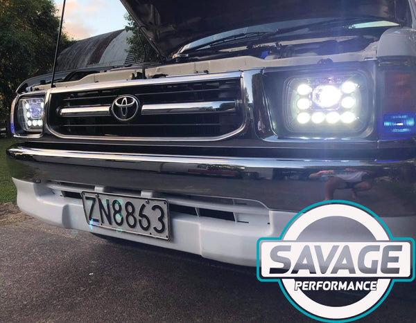 Suits Toyota Hilux Aftermarket 7 Inch x 5 Inch LED Headlights *Savage Performance*