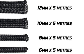 JAYLEC - 10mm x 5m Flexible Loom Braid / Expandable Sleeve