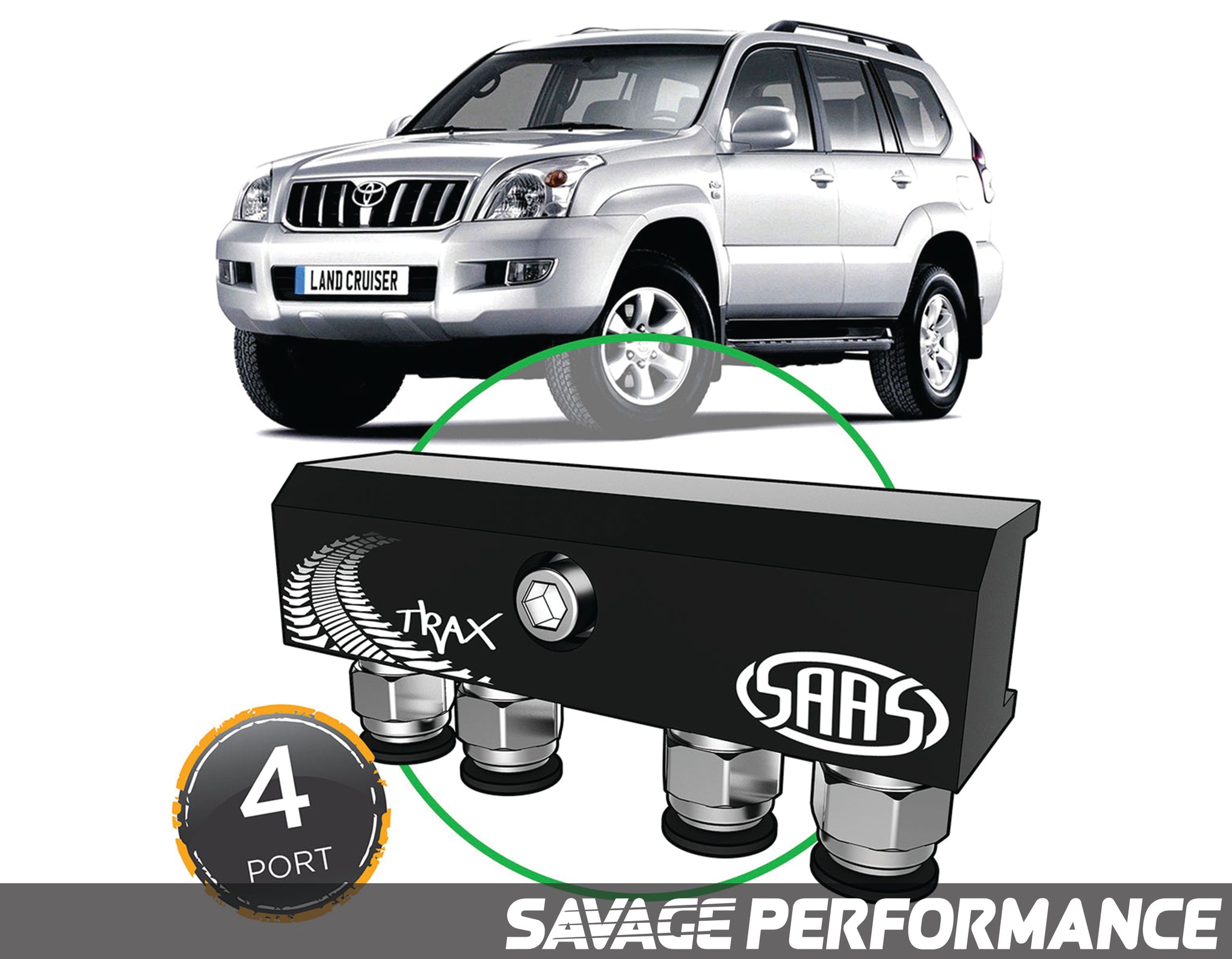 SAAS - Diff Breather Kit - 4 Port suits TOYOTA PRADO 120 Series 2002-2009