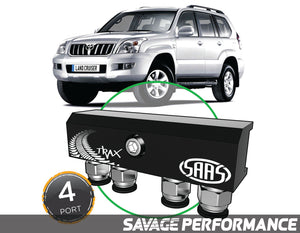 SAAS - Diff Breather Kit - 4 Port suits TOYOTA PRADO 120 Series 2002-2009