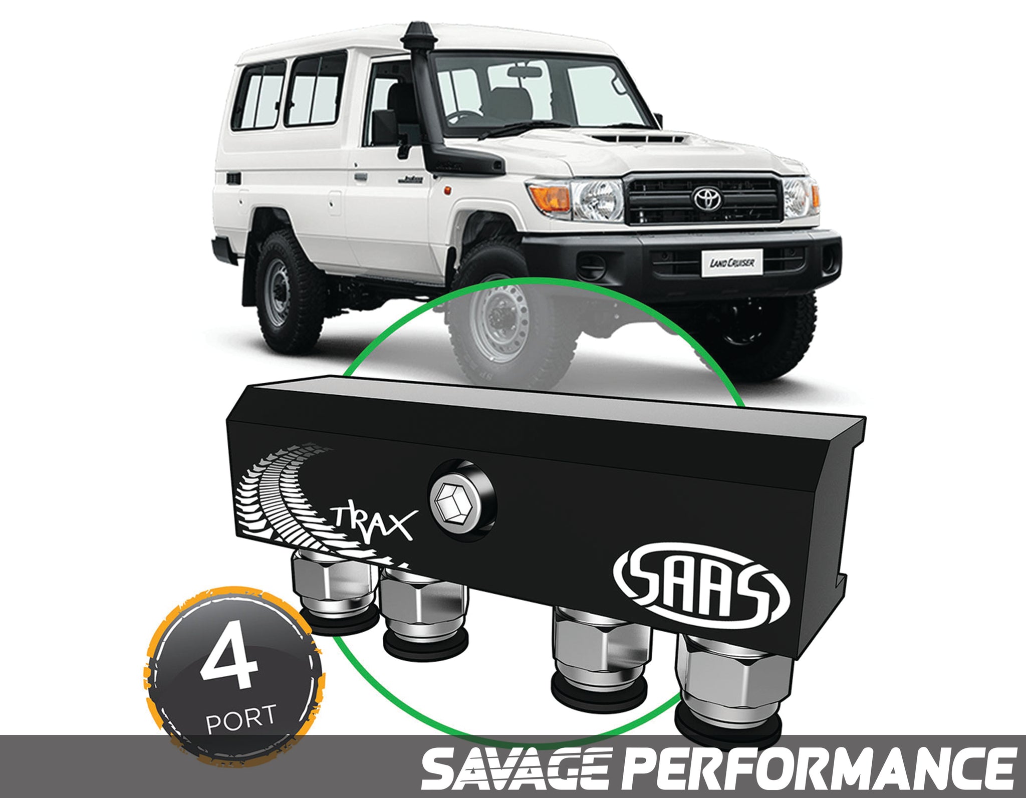 SAAS - Diff Breather Kit - 4 Port suits TOYOTA LANDCRUISER 70 Series 1985-2018