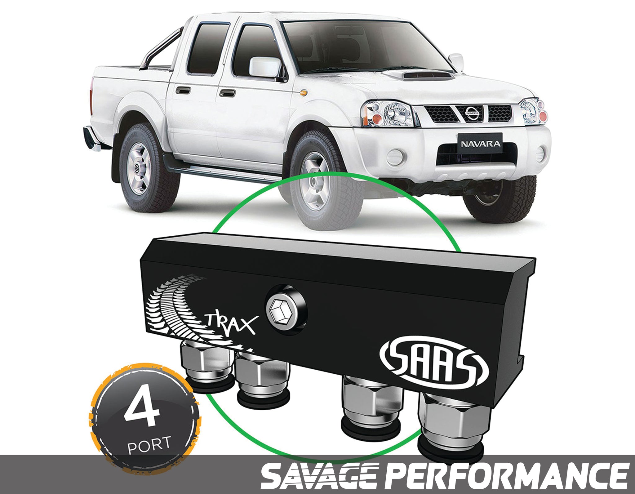 Diff Breather Kit - 4 Port suits NISSAN NAVARA D22 1997-2014