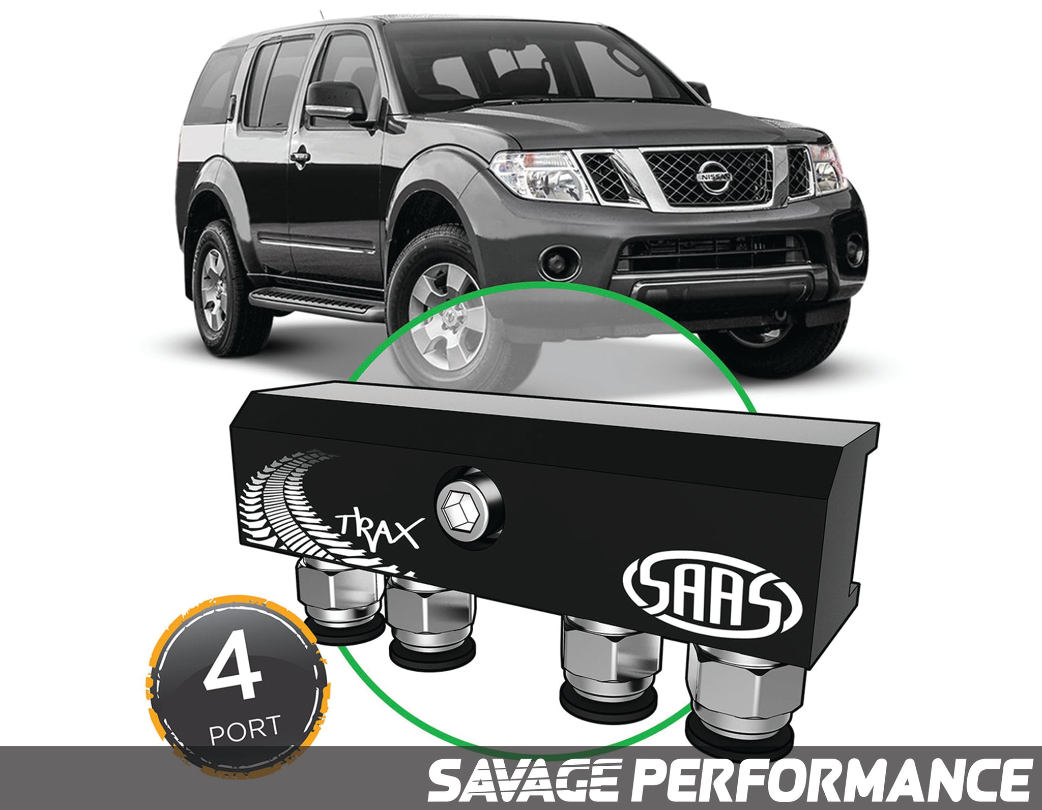 Diff Breather Kit - 4 Port suits NISSAN PATHFINDER R51 2006-2015