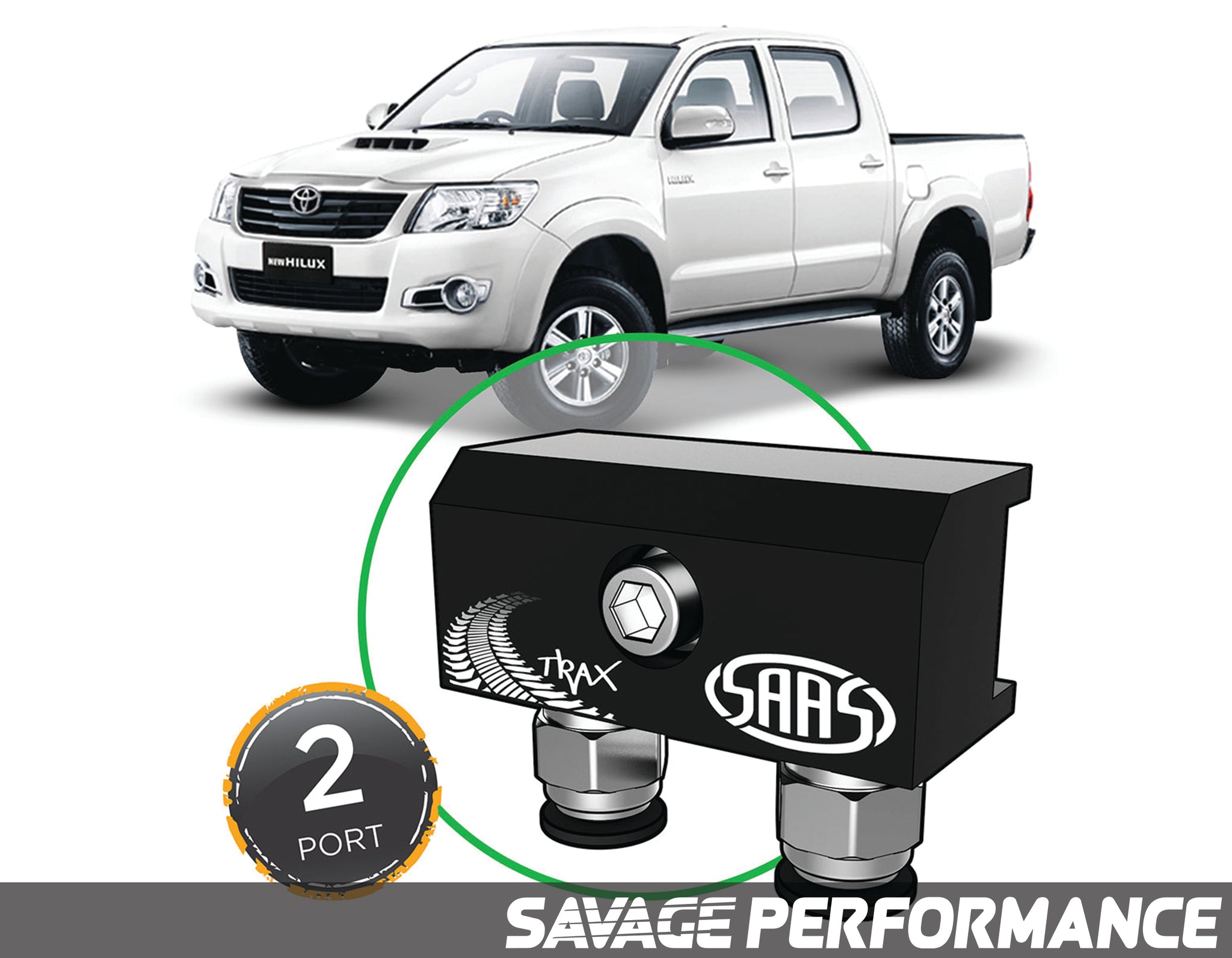 SAAS - Diff Breather Kit - 2 Port suits TOYOTA HILUX 1997-2015 - All Models
