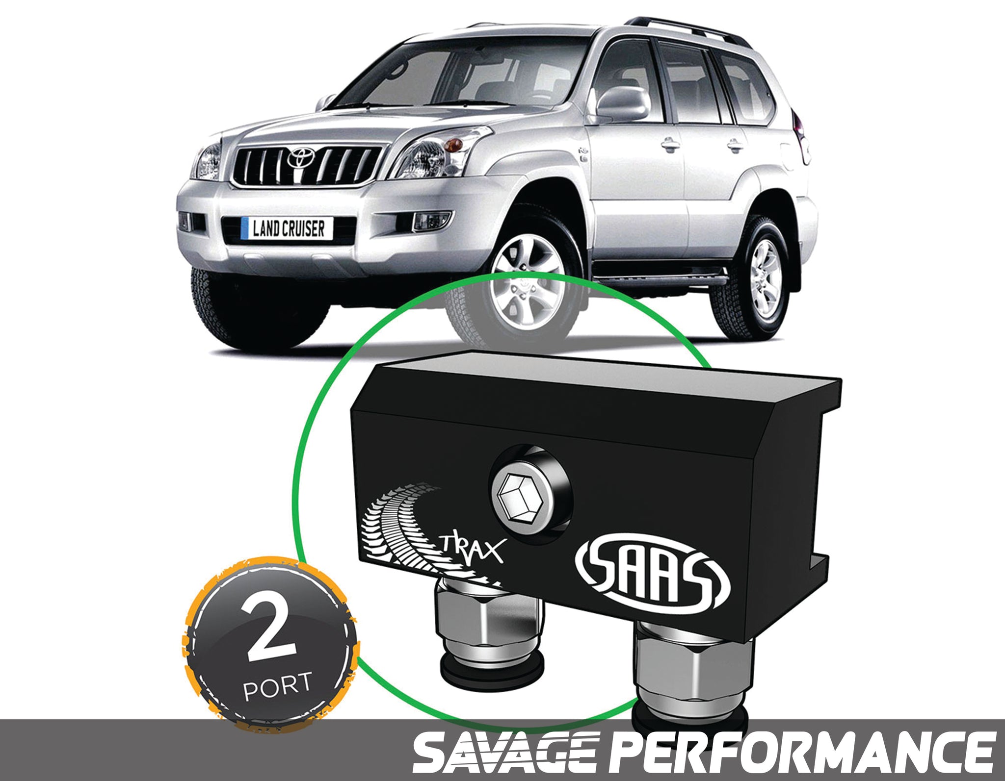 SAAS - Diff Breather Kit - 2 Port suits TOYOTA PRADO 120 Series 2002-2009