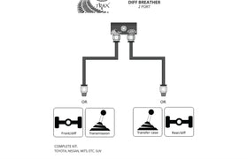 SAAS - Diff Breather Kit - 2 Port suits TOYOTA LANDCRUISER 80 Series 1990-19980