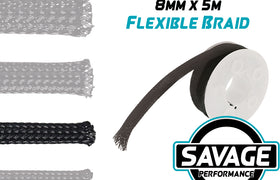 JAYLEC - 8mm x 5m Flexible Loom Braid / Expandable Sleeve