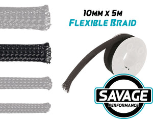 JAYLEC - 10mm x 5m Flexible Loom Braid / Expandable Sleeve