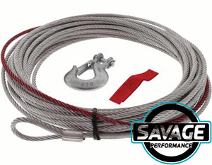 HULK 4x4 Steel Winch Cable - Replacement 9500lb 8.33mm x 28m