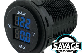 HULK 4x4 - DUAL Voltmeter 5-30V DC - BLUE