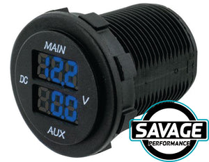 HULK 4x4 - DUAL Voltmeter 5-30V DC - BLUE