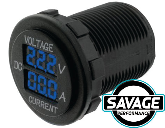HULK 4x4 - Voltmeter & Ammeter 5-30V DC 0-10A - BLUE