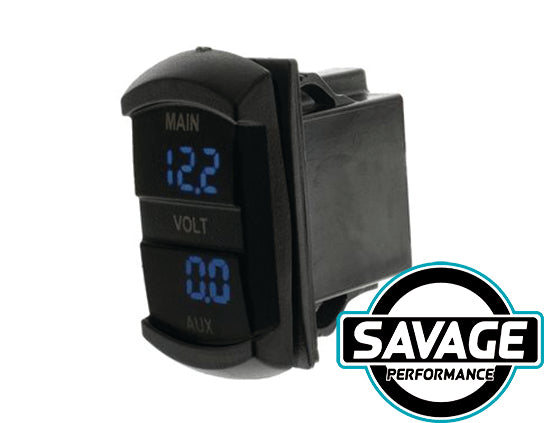 HULK 4x4 - Dual Voltmeter Switch Size 5-30V - BLUE