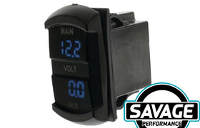 HULK 4x4 - Dual Voltmeter Switch Size 5-30V - BLUE