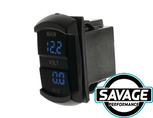 HULK 4x4 - Dual Voltmeter Switch Size 5-30V - BLUE