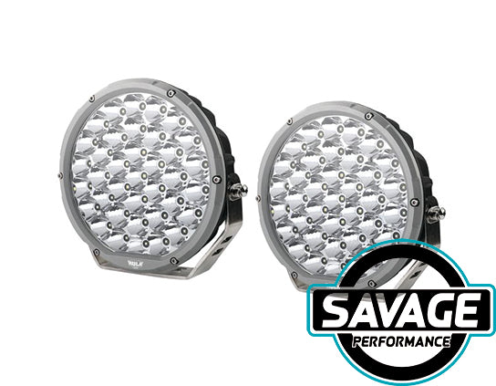 Hulk 4x4 9 Inch Round LED Driving / Spot Light - Pair - SILVER