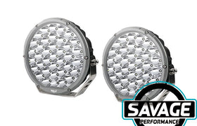 Hulk 4x4 9 Inch Round LED Driving / Spot Light - Pair - SILVER