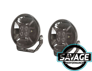 Hulk 4x4 9 Inch Round PREMIUM LED Driving / Spot Light - Pair - BLACK