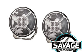Hulk 4x4 9 Inch Round PREMIUM LED Driving / Spot Light - Pair - CHROME