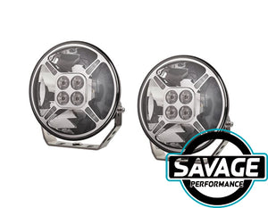 Hulk 4x4 9 Inch Round PREMIUM LED Driving / Spot Light - Pair - CHROME