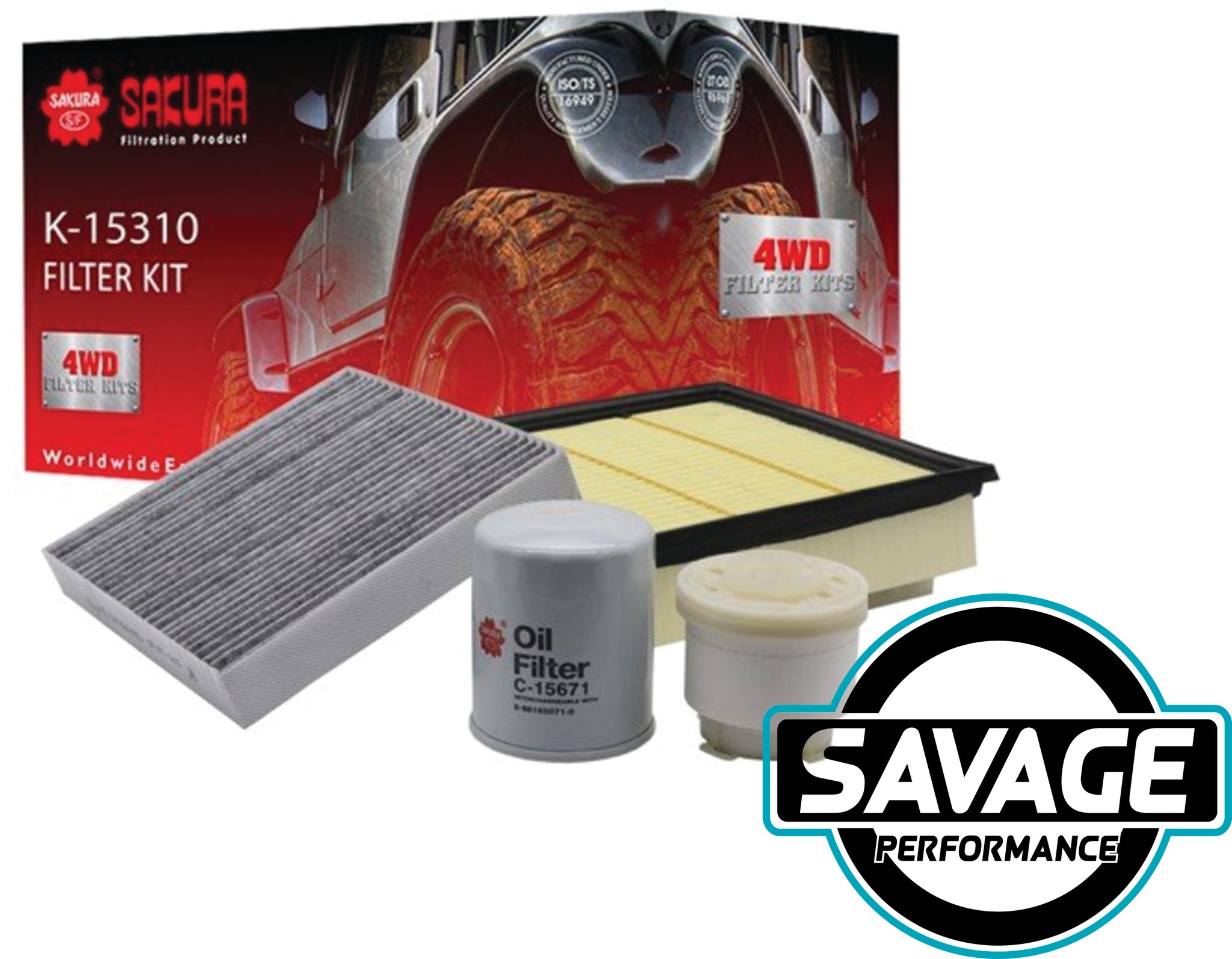 Filter Kit Isuzu D-Max TF 4JJ1TC 3.0L 6Cyl - SAKURA