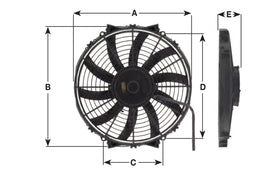 Maradyne - Champion Series Universal 305mm 12" 12V Reversible Skew Blade Fan 1958m3/h