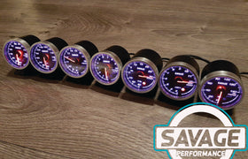 60mm Savage Boost Gauge PSI 7 Colours