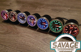 60mm Savage Oil Temperature Gauge 7 Colours *Savage Performance*