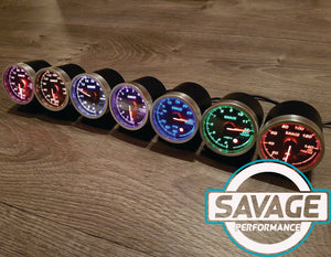 60mm Savage Oil Temperature Gauge 7 Colours *Savage Performance*