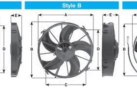 Spal Universal 255mm 10" 24V Pusher Skew Blade Fan 1400m3/h