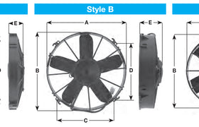 Spal Universal 280mm 11" 12V Puller Straight Blade Fan 2330m3/h