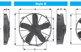 Spal Universal 190mm 8" 24V Pusher Straight Blade Fan - Thermal Protection 630m3/h
