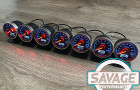 60mm Savage DUAL Display Oil Temperature Gauge 7 Colours