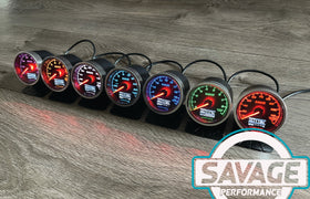 60mm Savage DUAL Display AFR Wideband (Air Fuel Ratio) Gauge 7 Colours