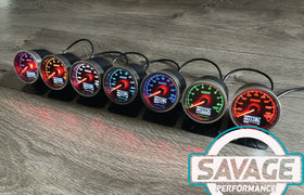 60mm Savage DUAL Display Oil Temperature Gauge 7 Colours