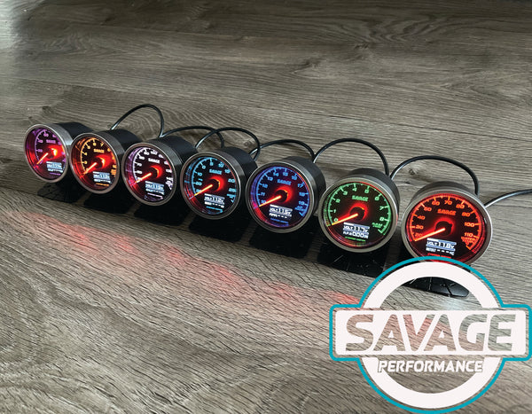 60mm Savage DUAL Display Oil Pressure Gauge 7 Colours *Savage Performance*