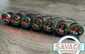 60mm Savage DUAL Display Water Temperature Gauge 7 Colours