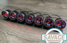 60mm Savage DUAL Display Oil Pressure Gauge 7 Colours