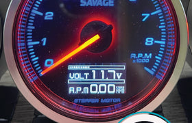 60mm Savage DUAL Display RPM (Tacho) Gauge 7 Colours *Savage Performance*