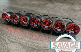 60mm Savage DUAL Display Oil Temperature Gauge 7 Colours