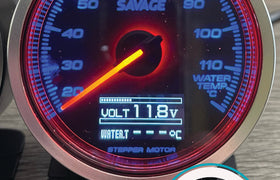 60mm Savage DUAL Display Water Temperature Gauge 7 Colours