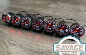 60mm Savage DUAL Display RPM (Tacho) Gauge 7 Colours *Savage Performance*