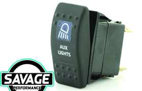 Jaylec Rocker Switch AUX LIGHTS 12/24v (Blue)